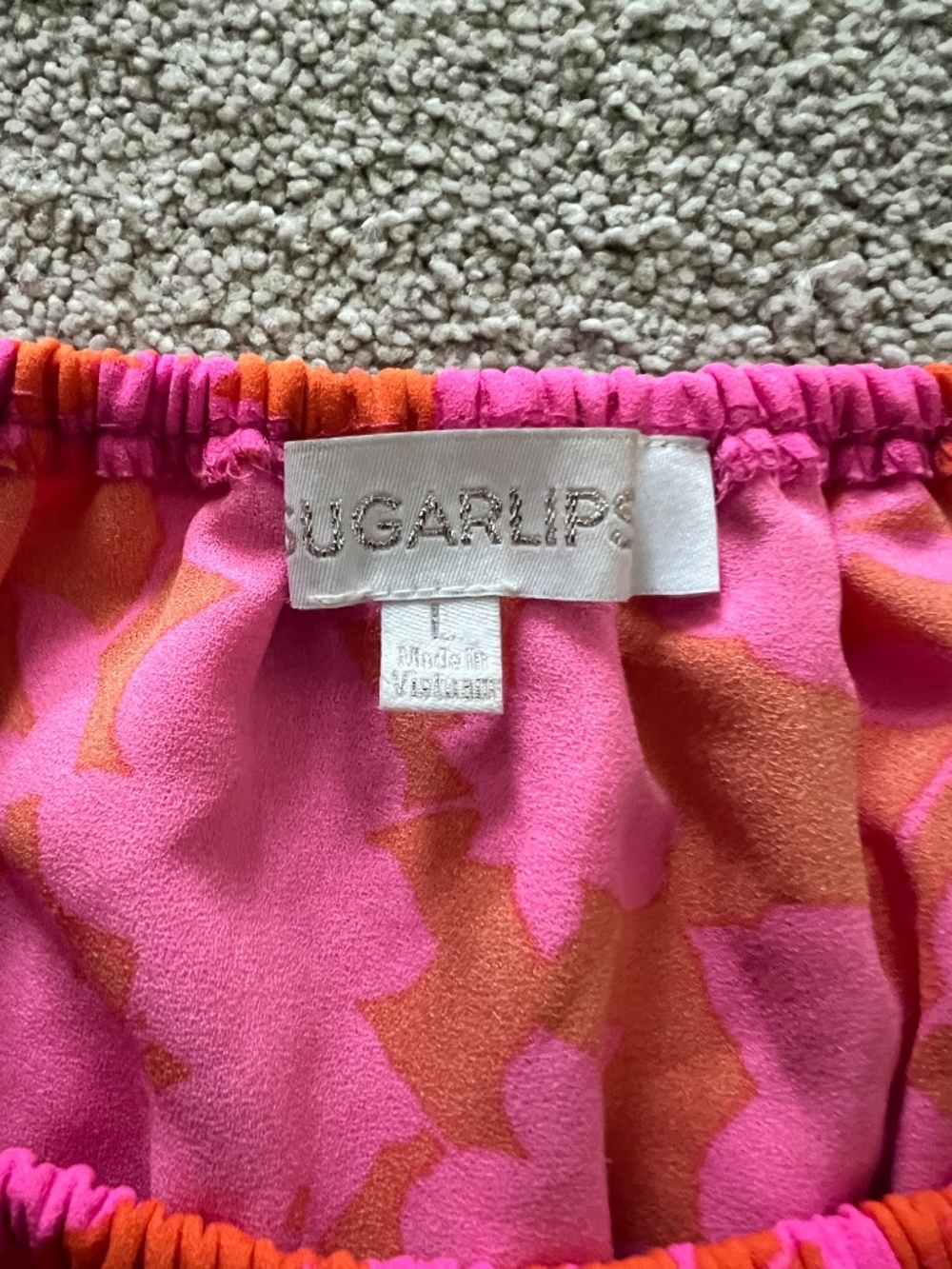 Bright Pink & Orange Off-Shoulder Ruffle Top 🌸✨ - Picture 4 of 5